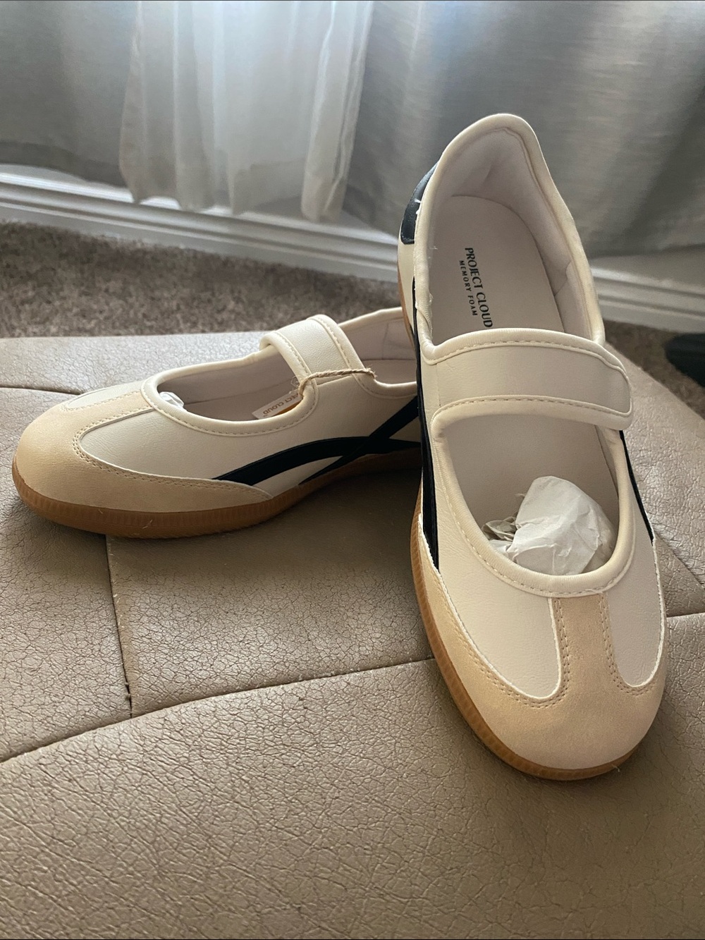 Women’s Mary Jane Sneakers in Cream and Black